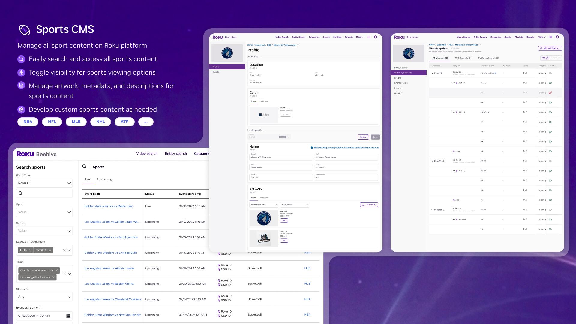 Roku content management system (CMS)