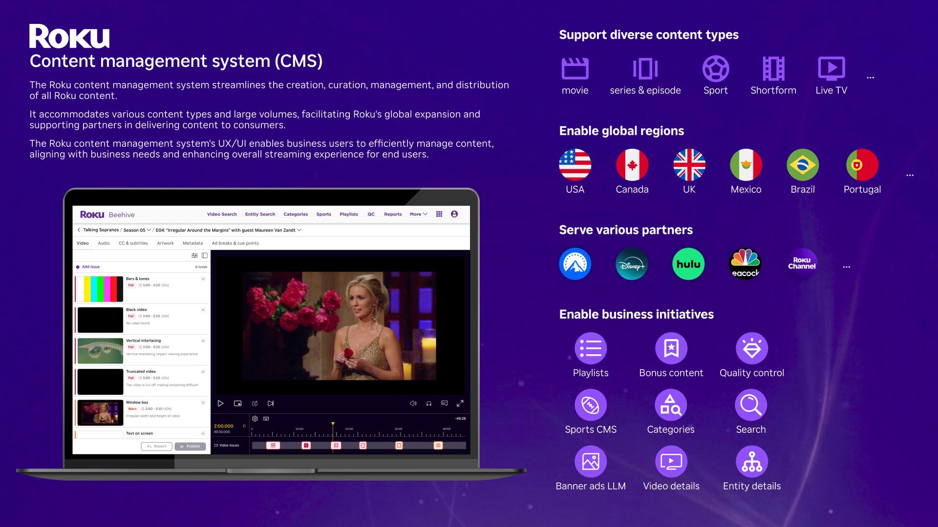 Roku content management system (CMS)