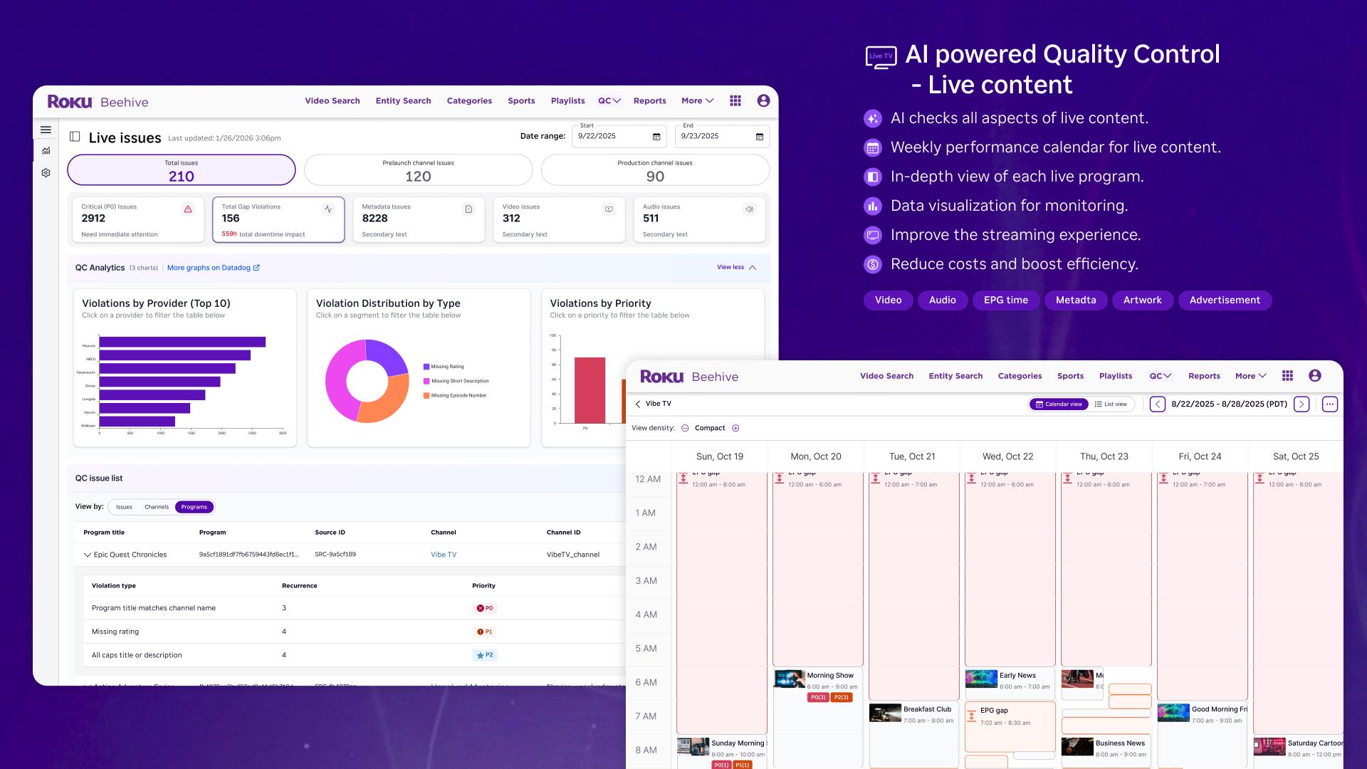 Roku content management system (CMS)